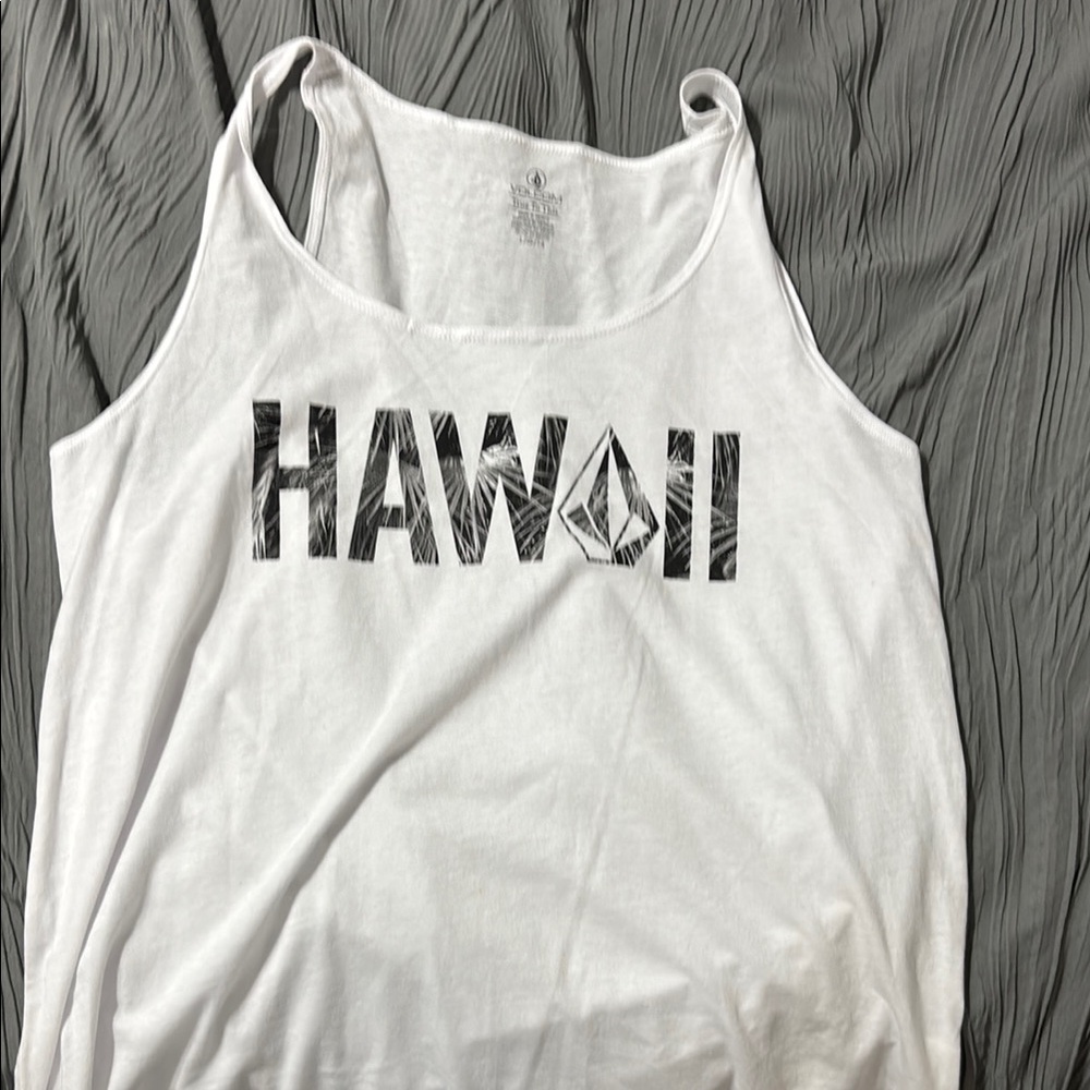 Volcom White Tank Top Hawaii Graphic